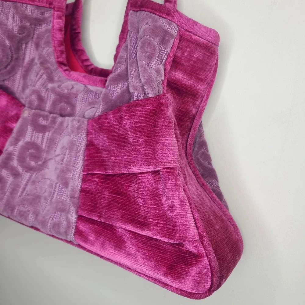 Offhand Designs‎ Knitting Project Bag Carpet Bag Purple Pink Swirl Design Rare